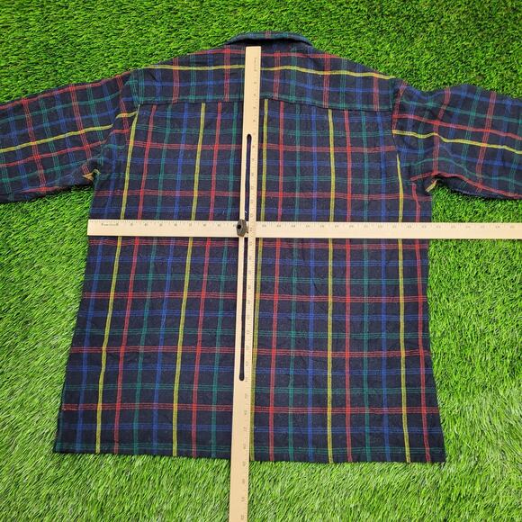 Vintage 90s Van-Heusen Western Plaid Shirt Large 24x29 Baggy - Picture 4 of 11